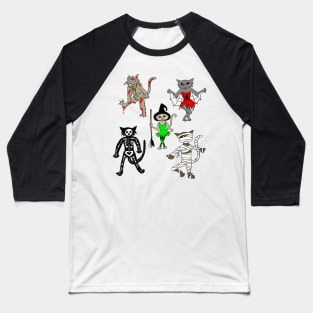 Halloween cats pattern Baseball T-Shirt
